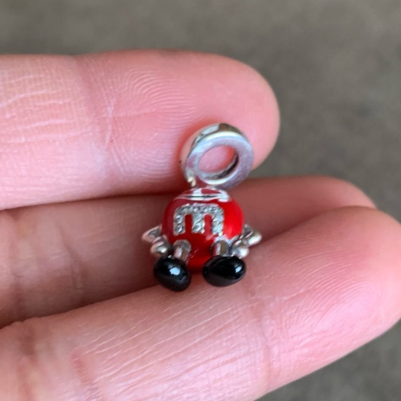NWOT M & M M&M Enamel Red Chocolate Dangle Charm Sterling Silver 925 - Picture 9 of 10